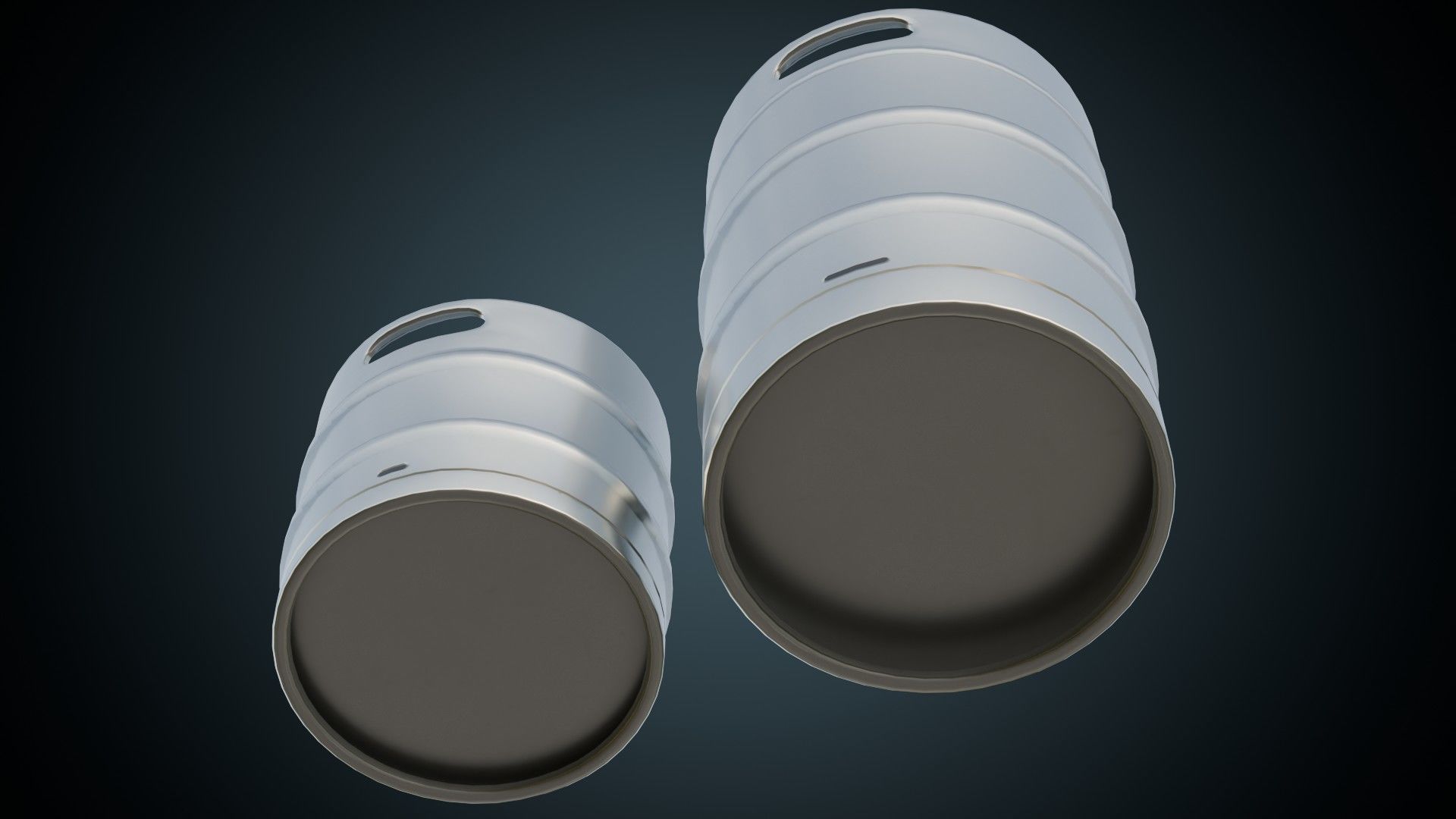 Beer Kegs 1A Low-poly 3D model_4