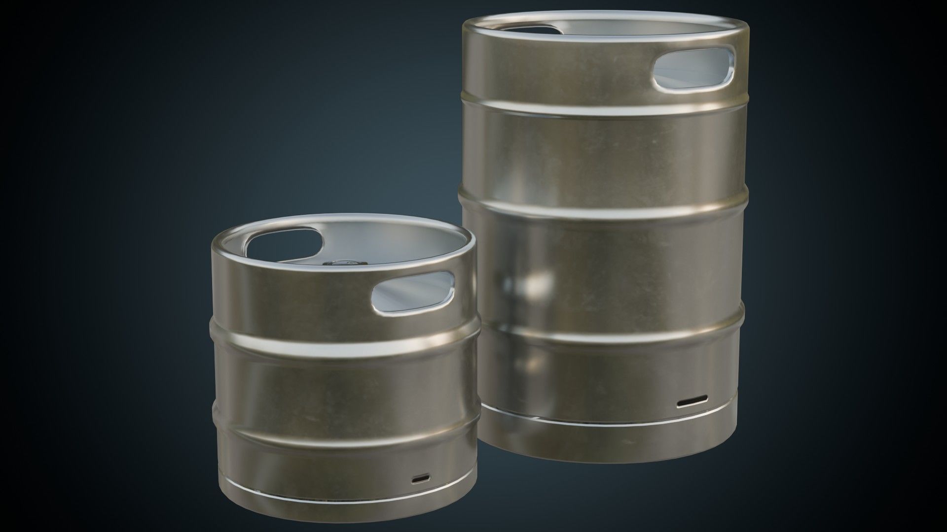 Beer Kegs 1A Low-poly 3D model_1