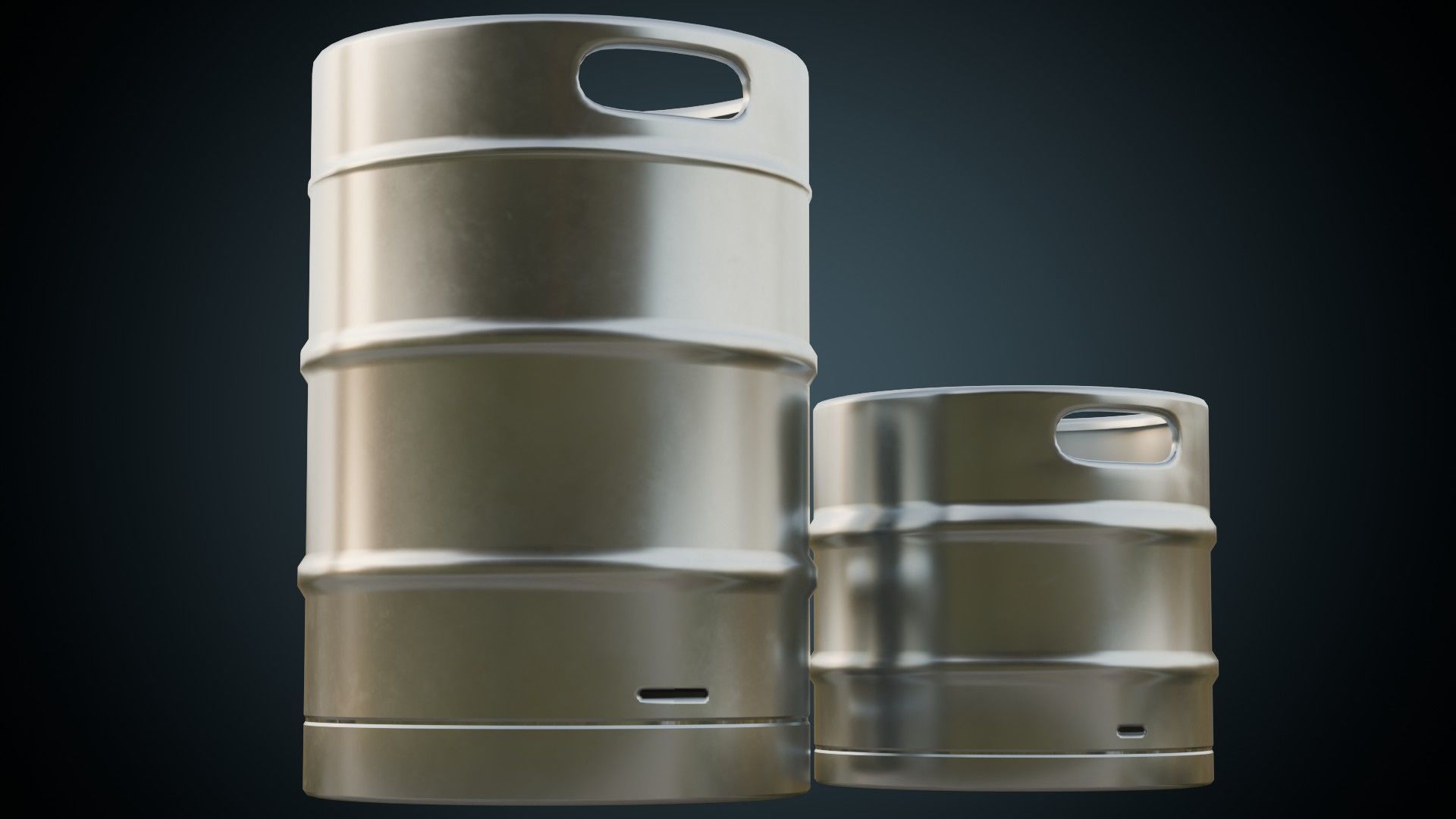 Beer Kegs 1A Low-poly 3D model_3