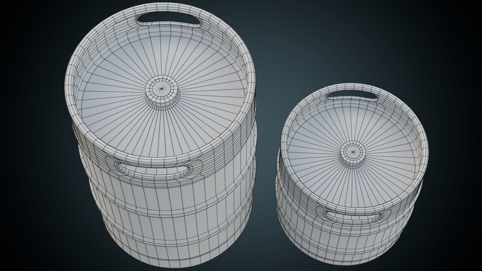 Beer Kegs 1A Low-poly 3D model_6
