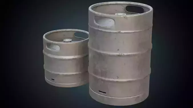 Beer Kegs 1B Low-poly 3D model