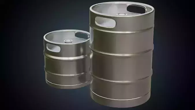 Beer Kegs 1 Basic Low-poly 3D model
