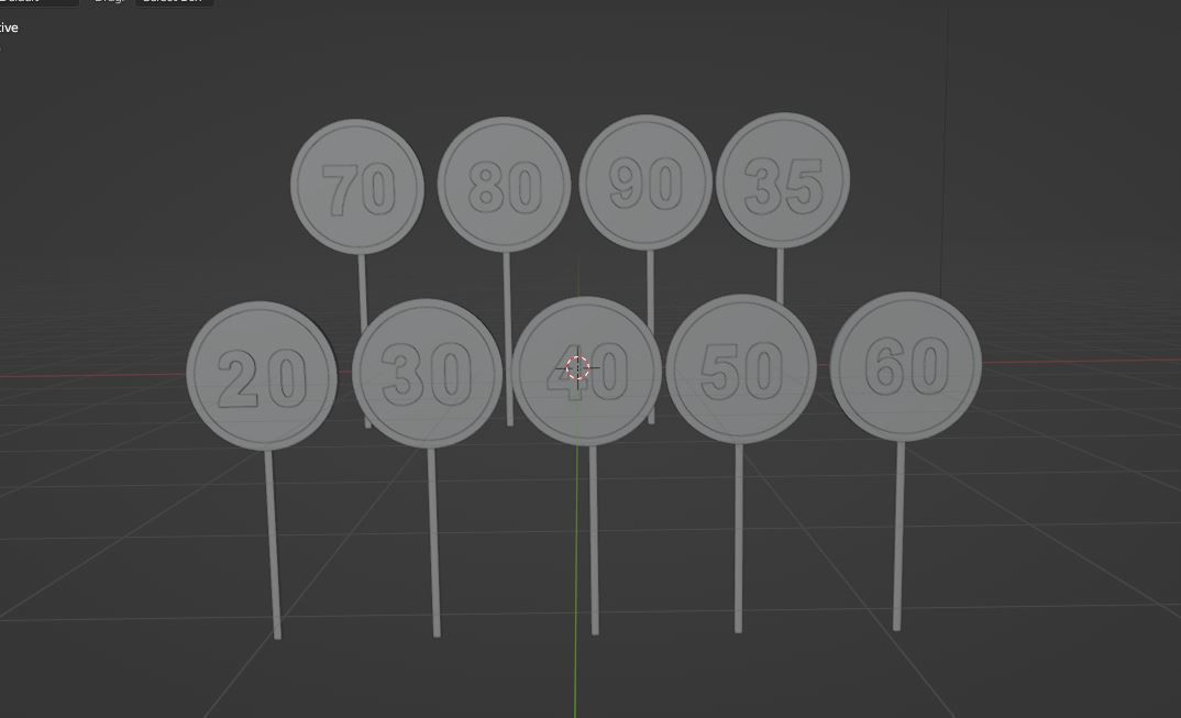 Speed Limit Sign 3D model_10