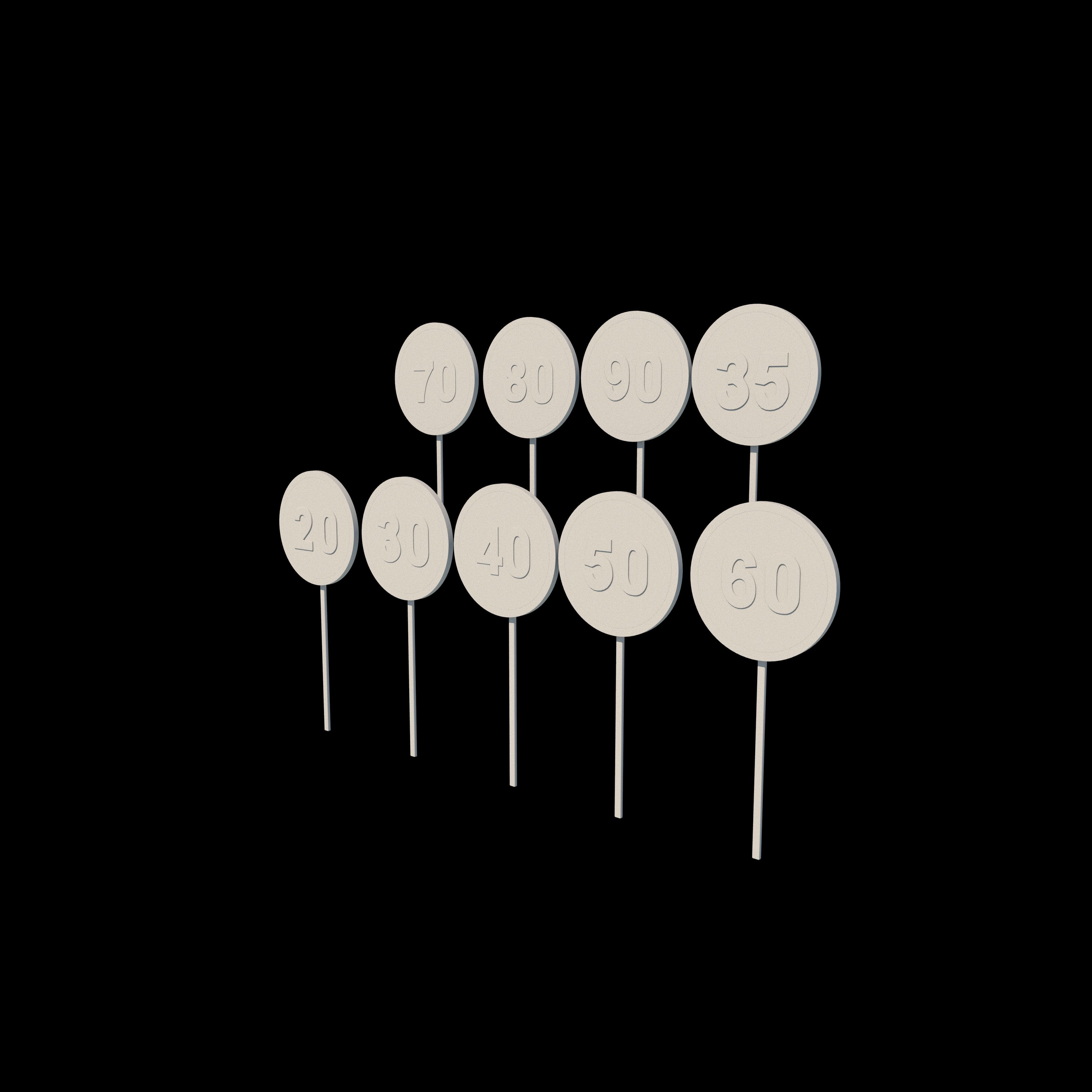 Speed Limit Sign 3D model_7