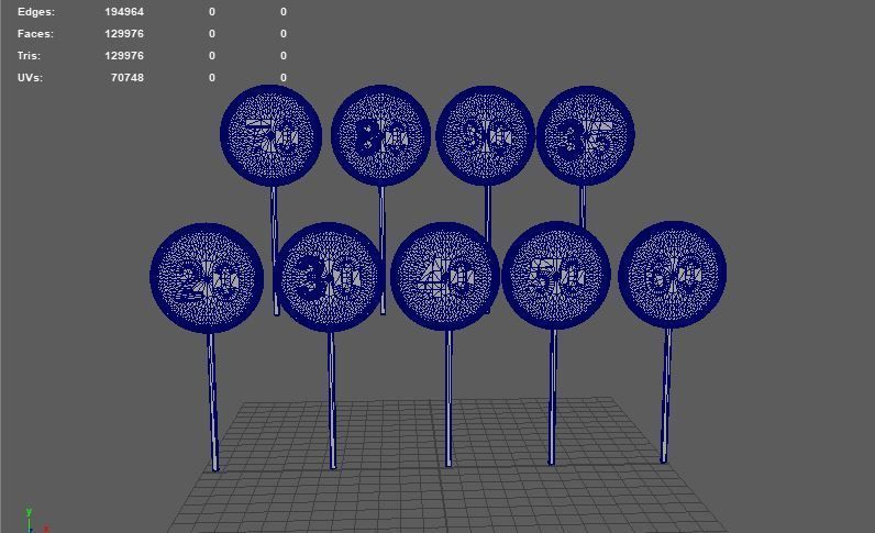 Speed Limit Sign 3D model_11