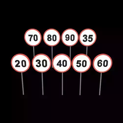 Speed Limit Sign 3D model