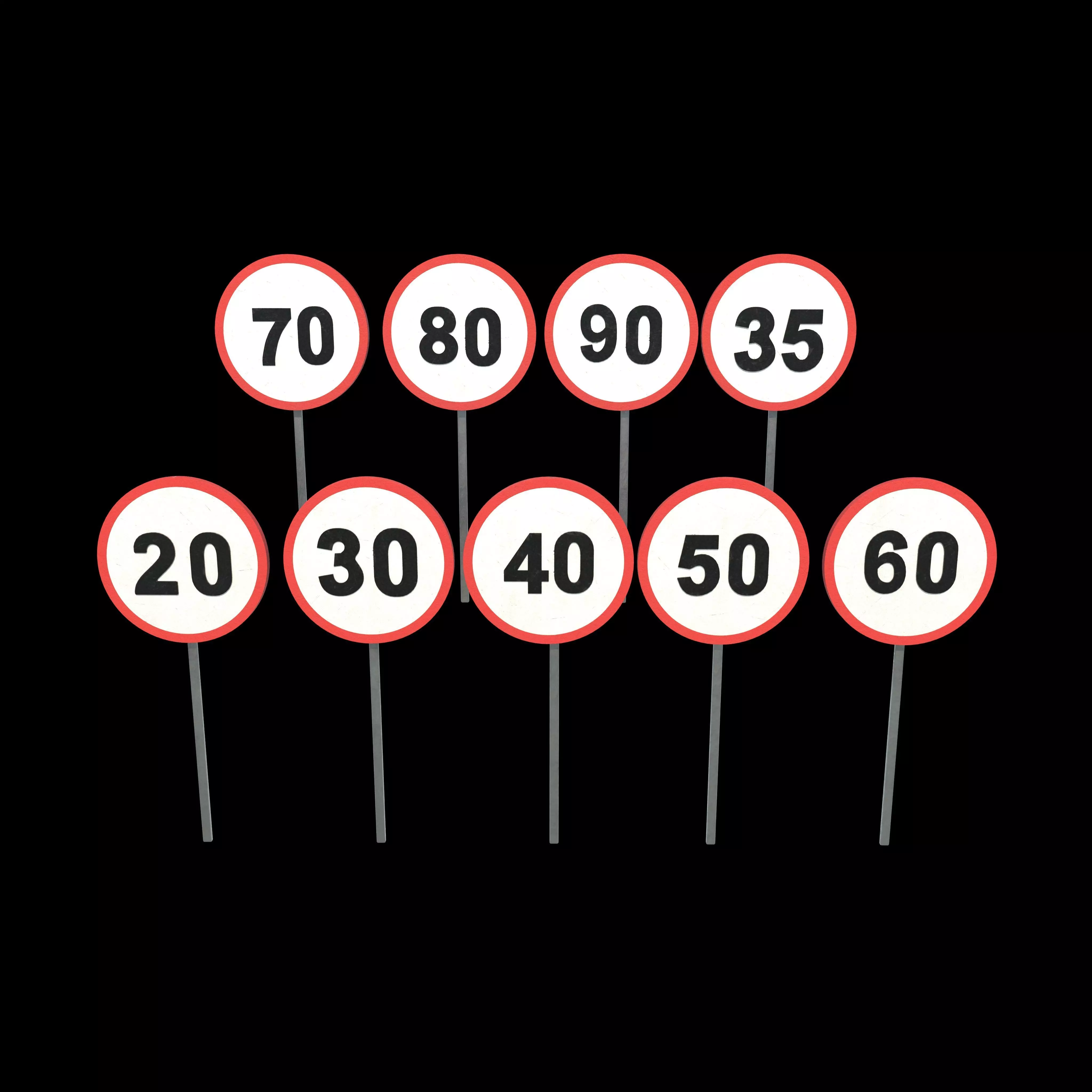 Speed Limit Sign 3D model_0