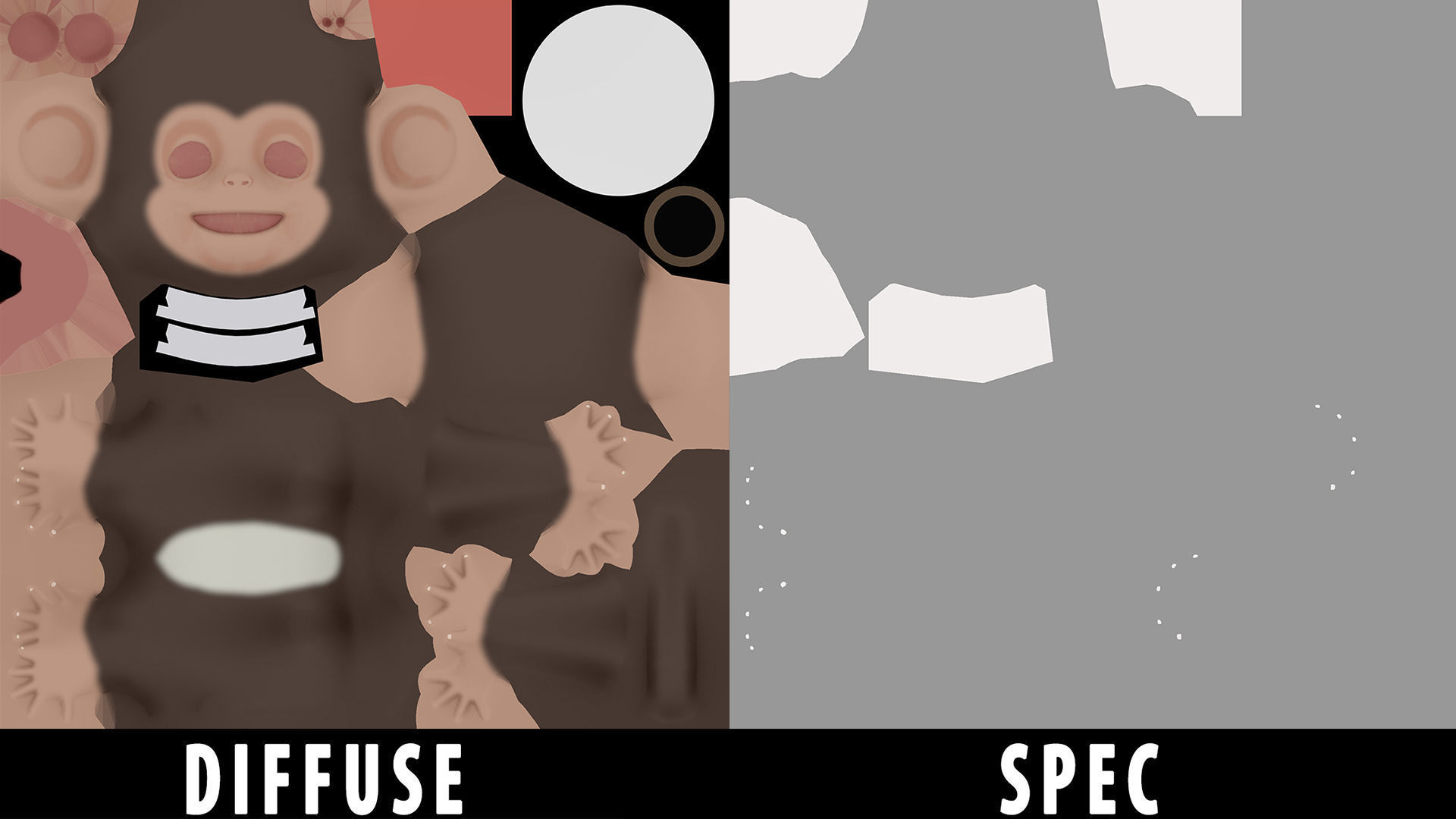 Monkey Cartoon Low-poly 3D model_8