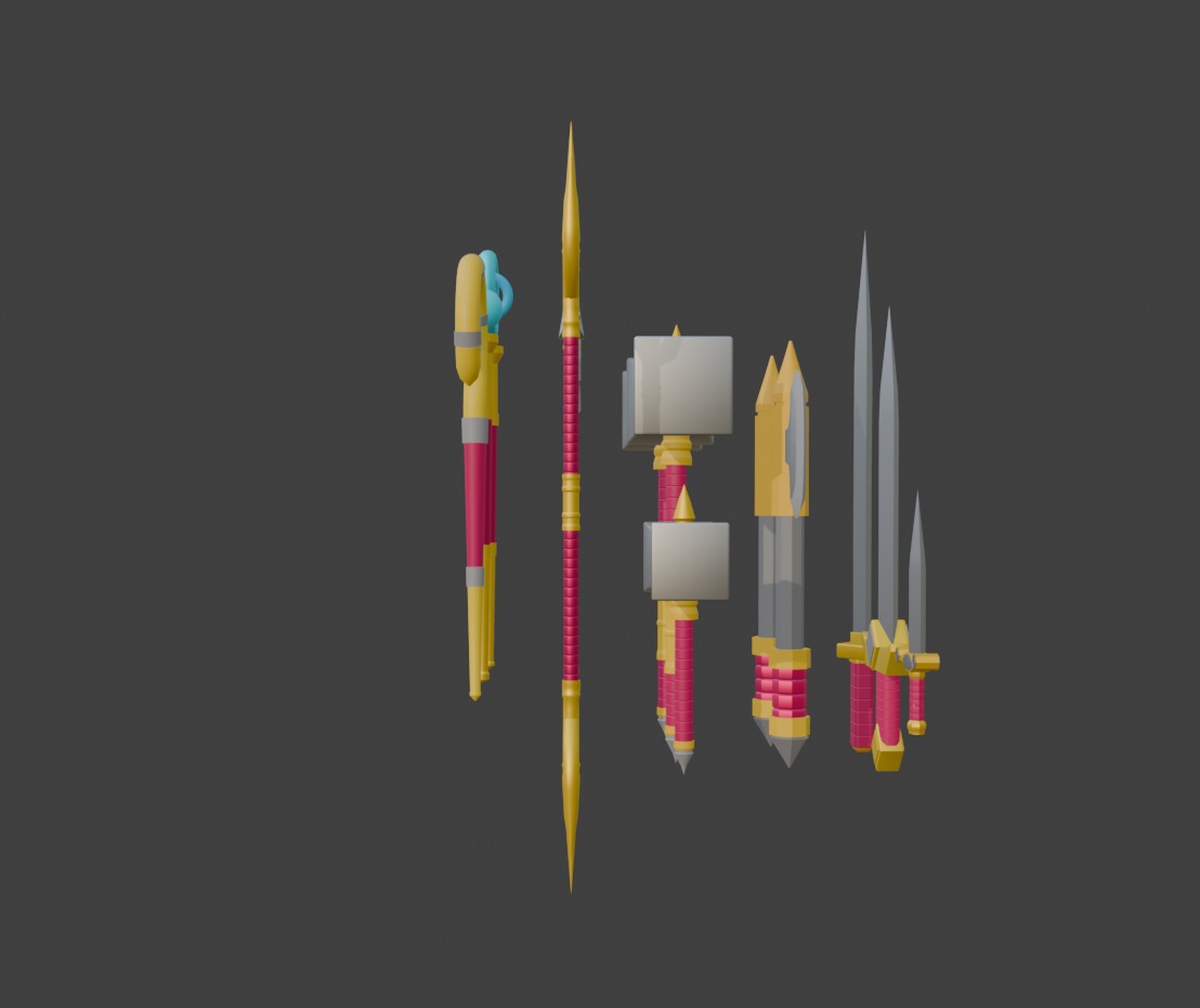 Low Poly Medieval Weapons Collection Low-poly 3D model_4