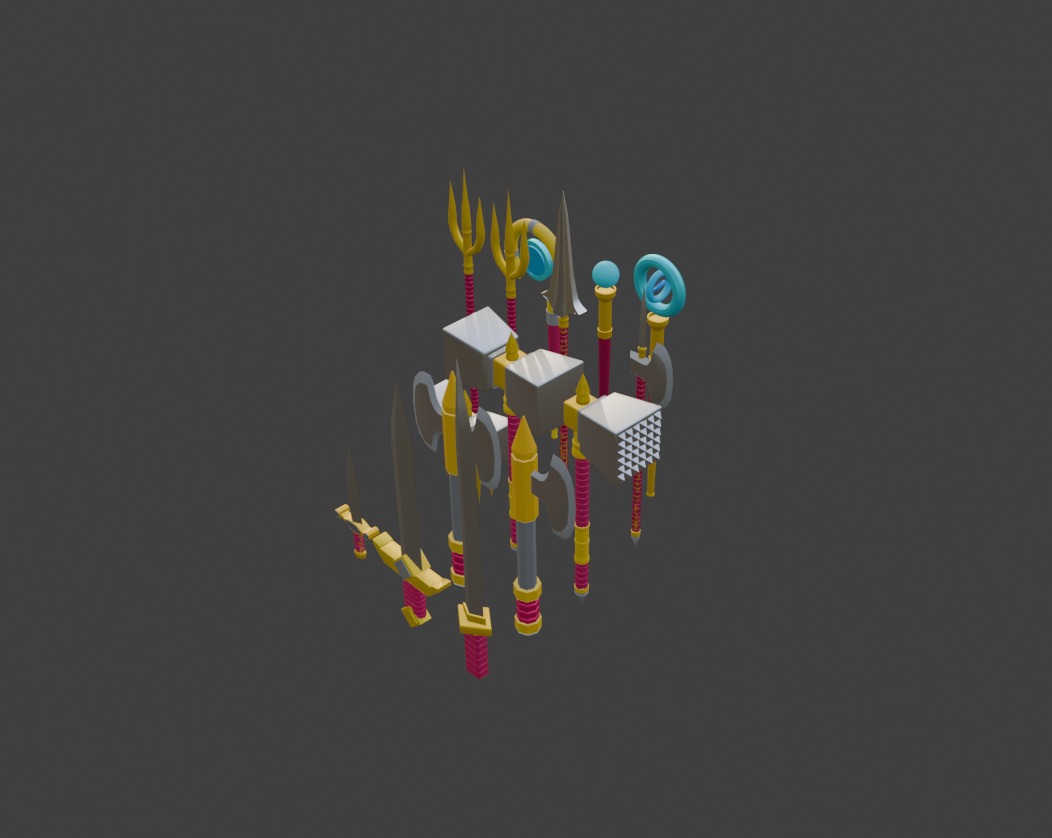 Low Poly Medieval Weapons Collection Low-poly 3D model_8