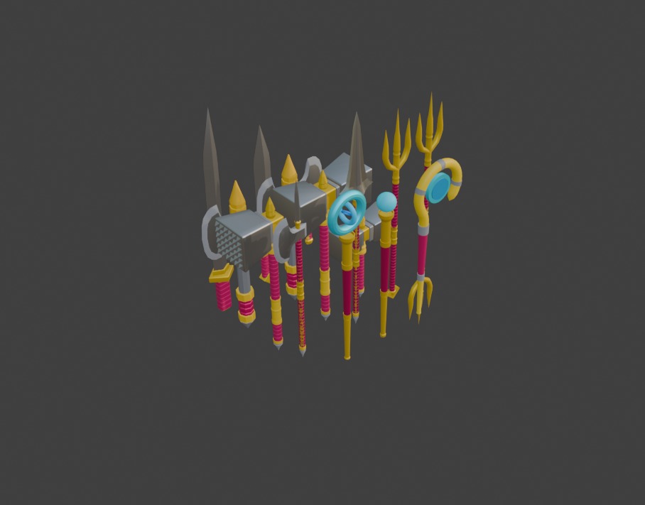 Low Poly Medieval Weapons Collection Low-poly 3D model_9