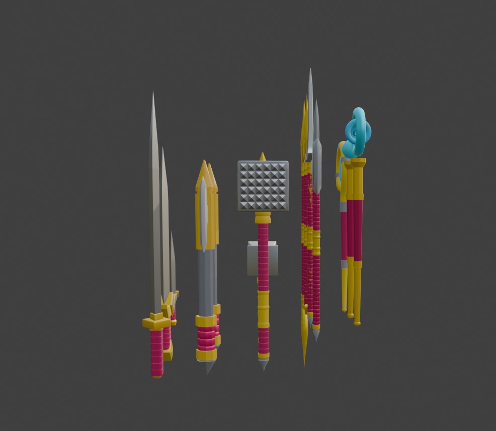 Low Poly Medieval Weapons Collection Low-poly 3D model_6