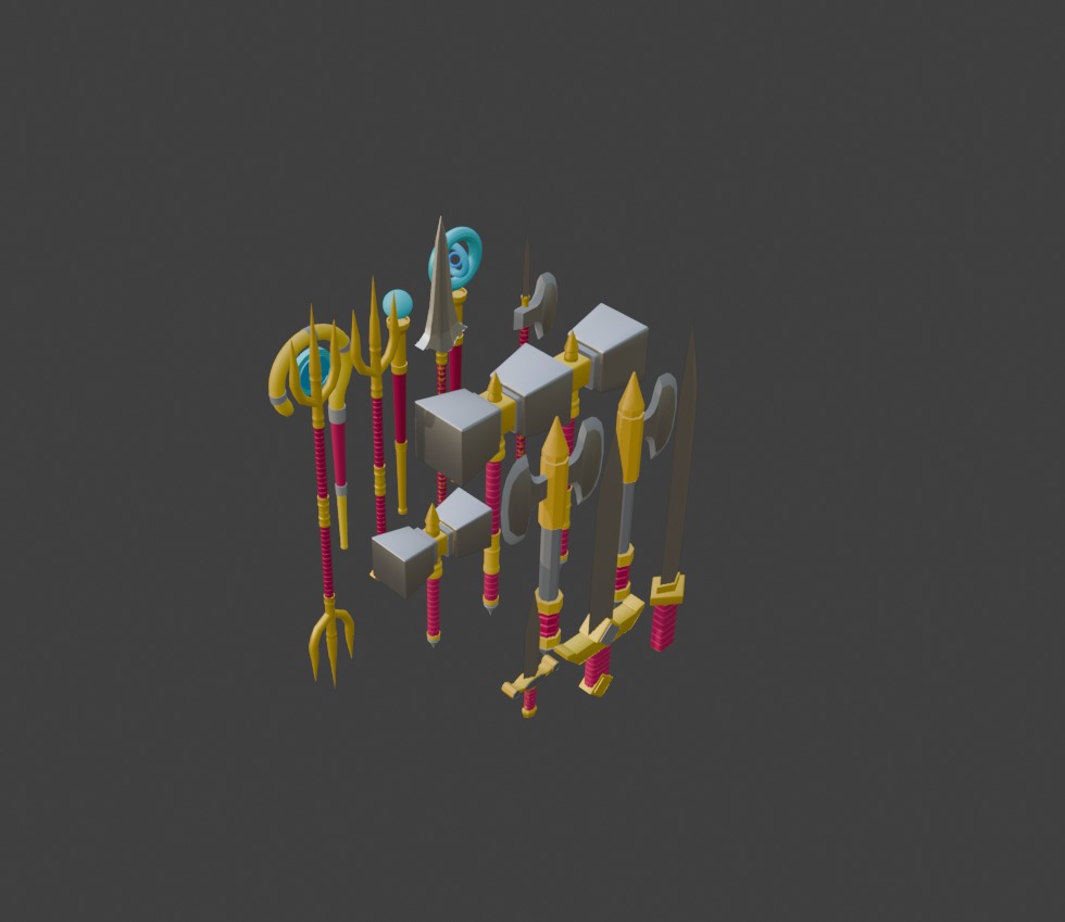 Low Poly Medieval Weapons Collection Low-poly 3D model_2