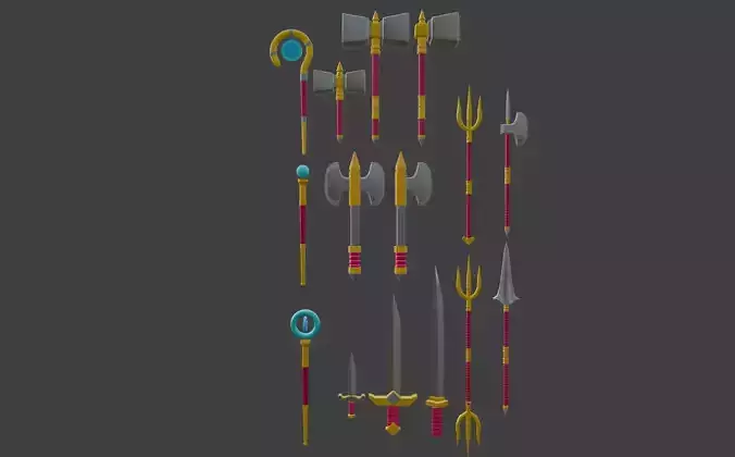 Low Poly Medieval Weapons Collection