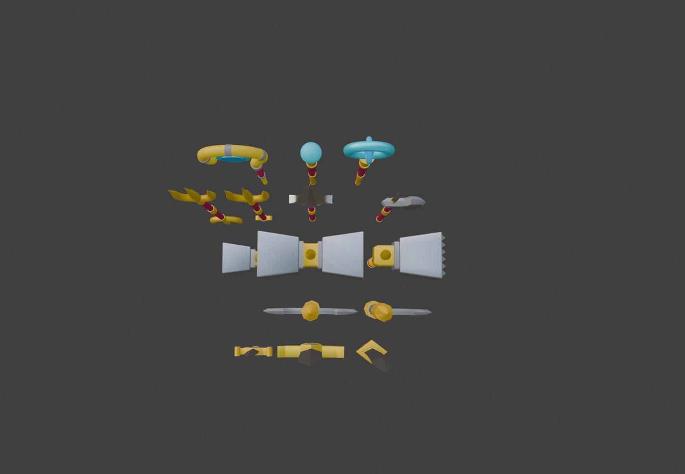 Low Poly Medieval Weapons Collection Low-poly 3D model_7