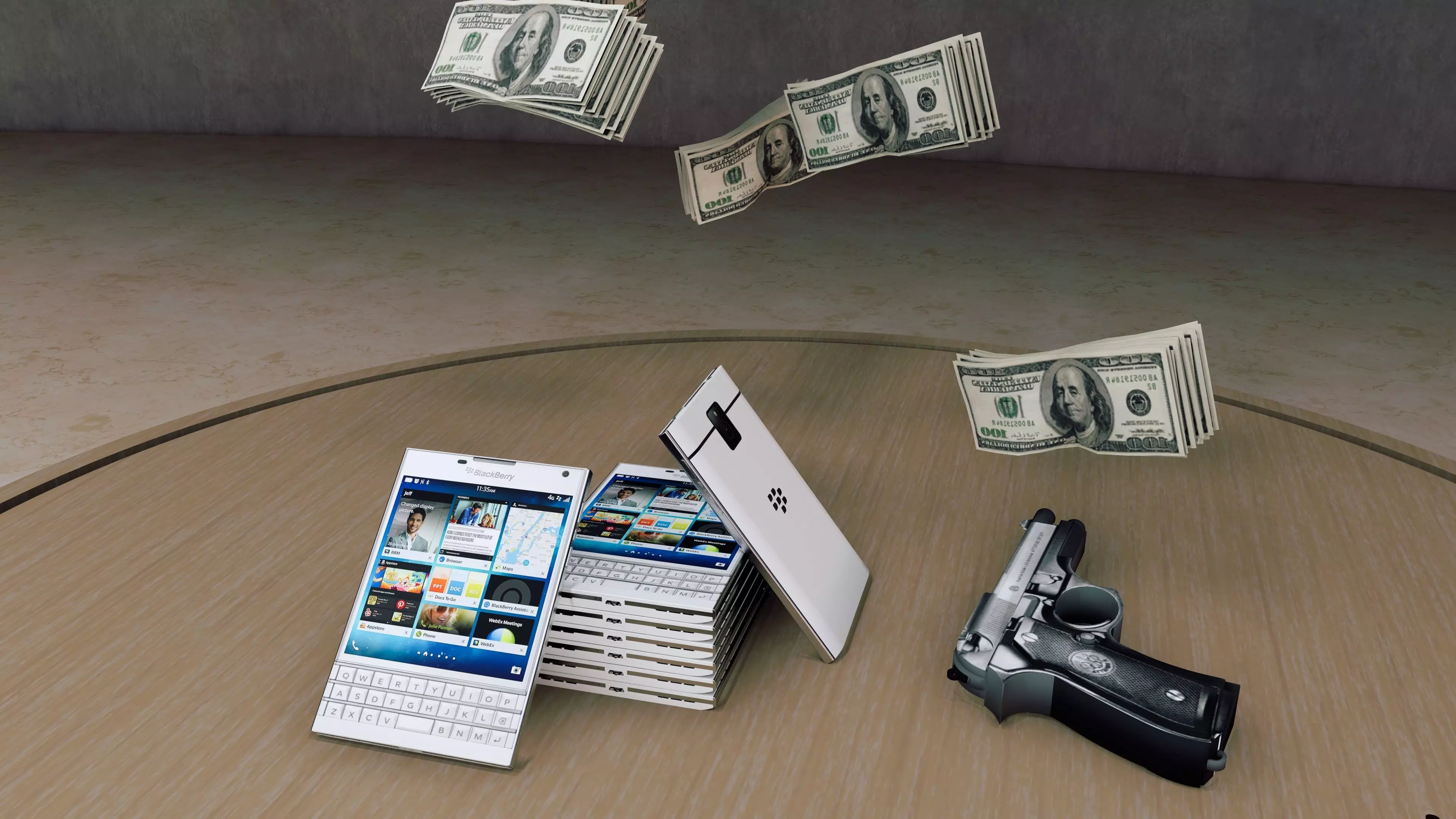 blackberry passport 3d phone model 3D model