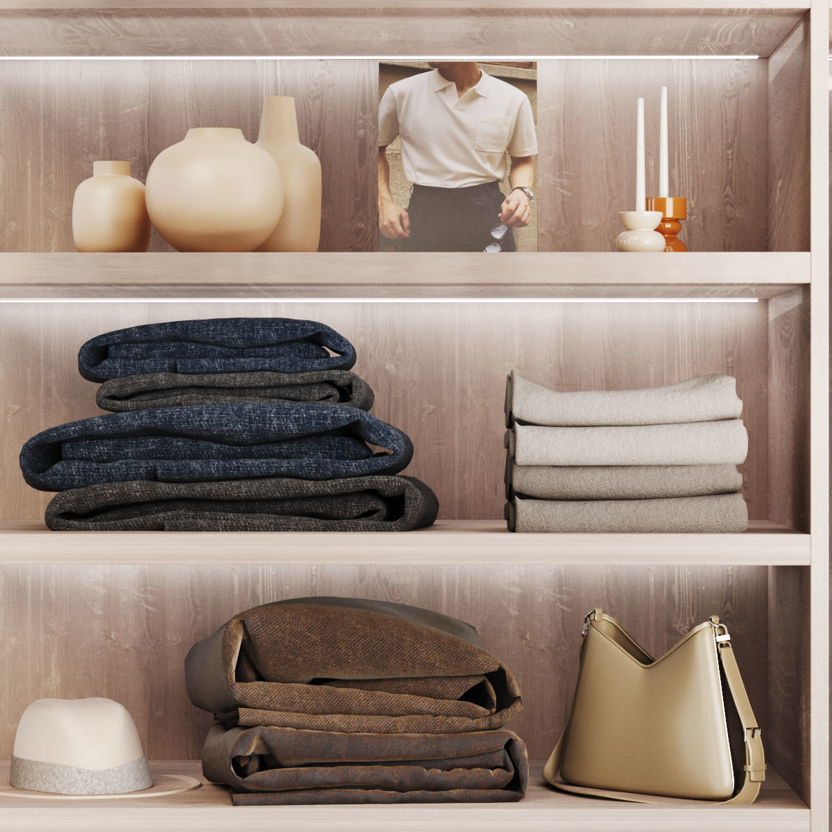 Wardrobe closet 3D model_2