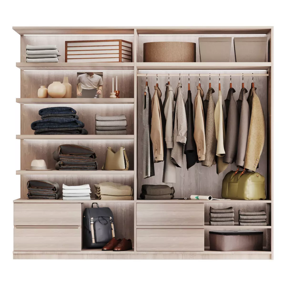 Wardrobe closet 3D model_0