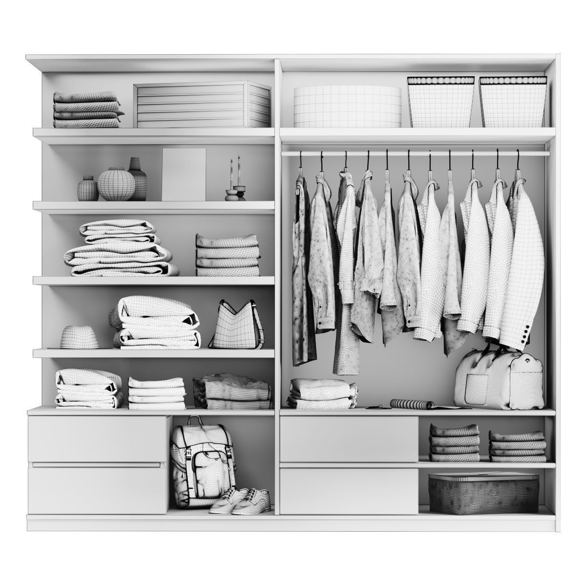 Wardrobe closet 3D model_3