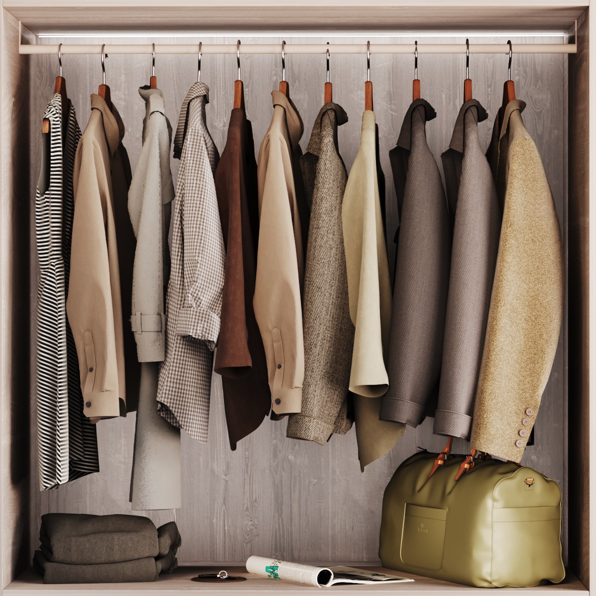 Wardrobe closet 3D model_1