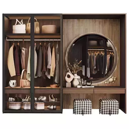 Wardrobe with mirror in the hallway
