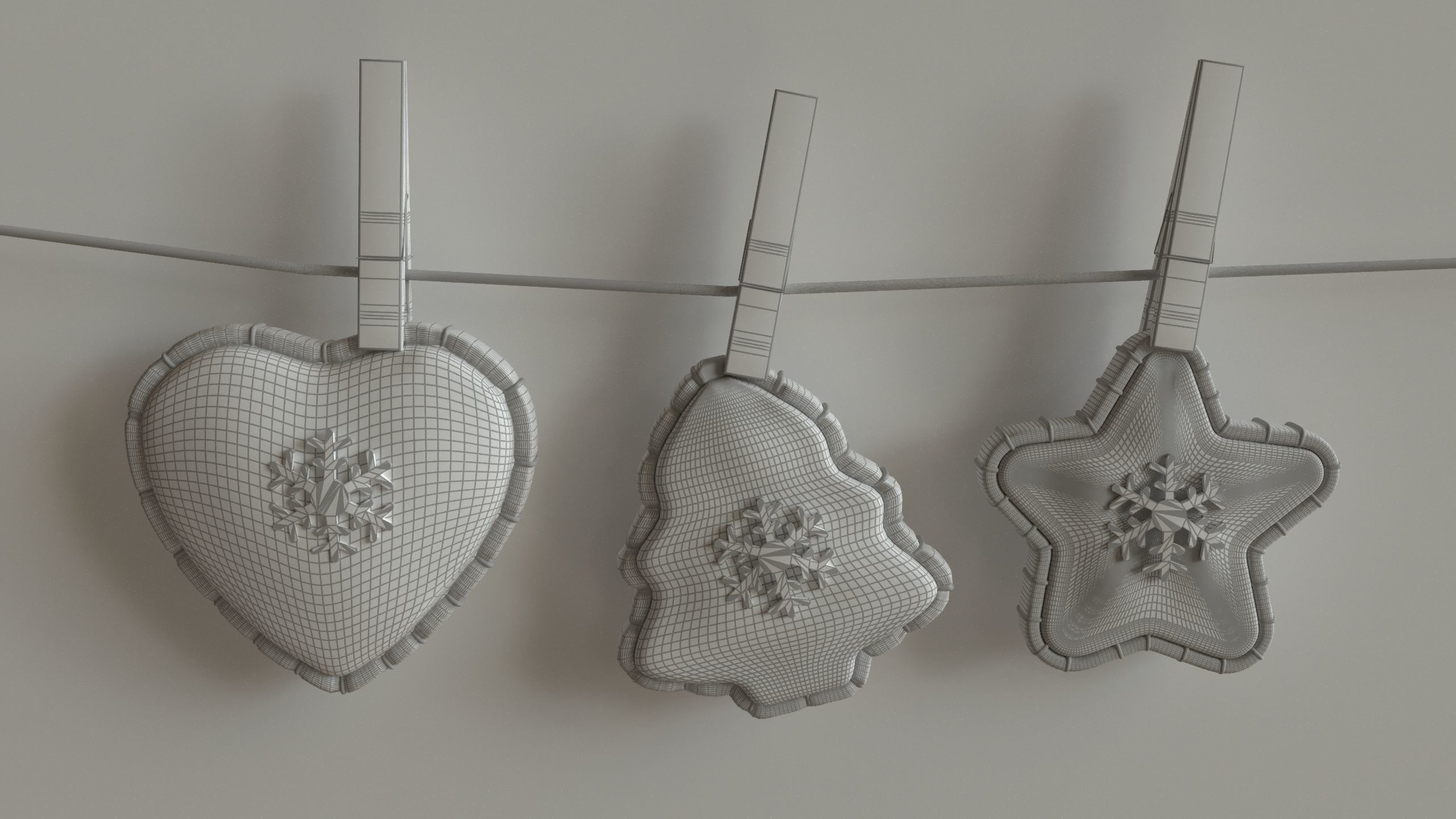 New Year felt decoration 3D model_6