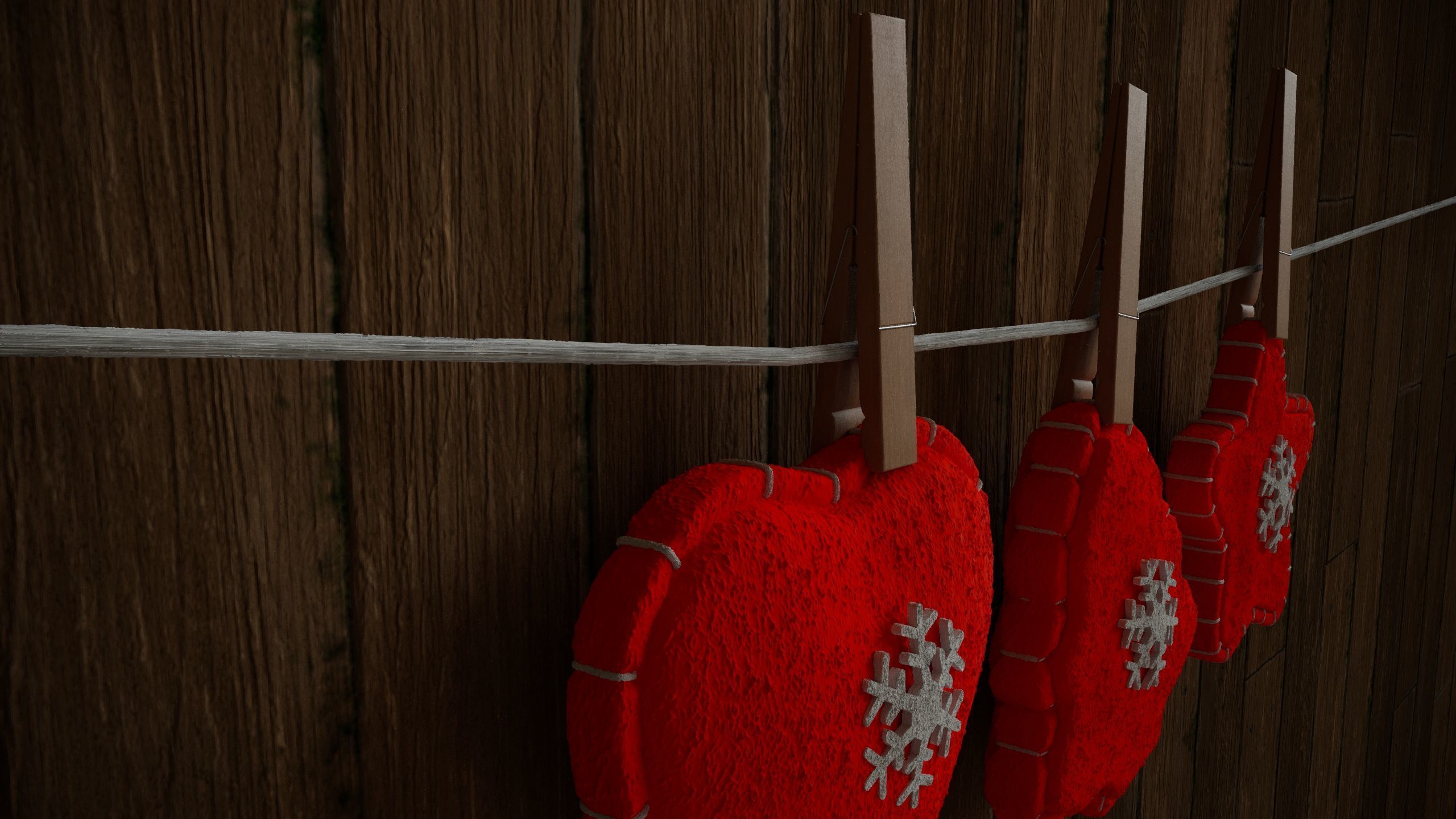 New Year felt decoration 3D model_1
