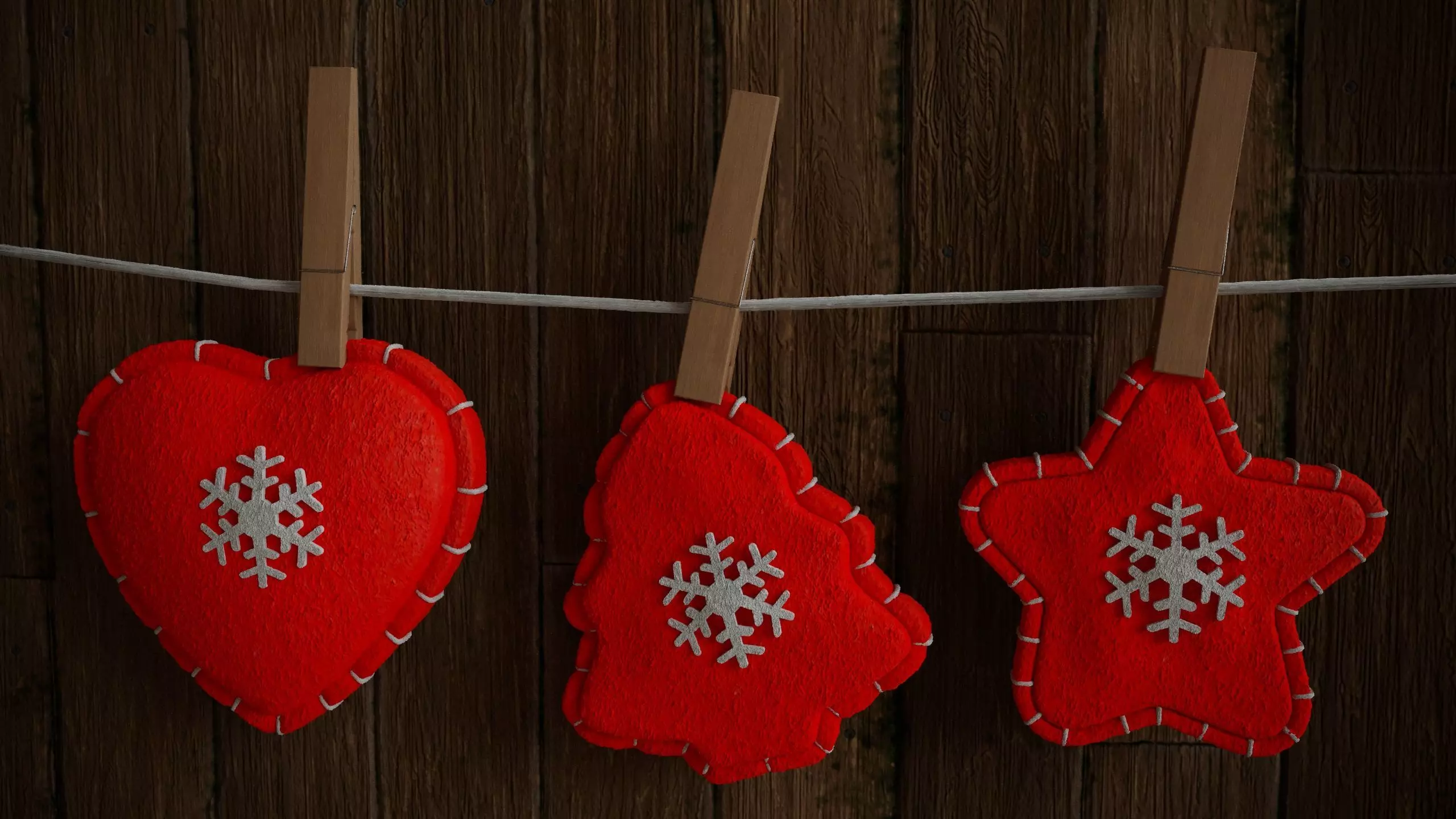 New Year felt decoration 3D model_0