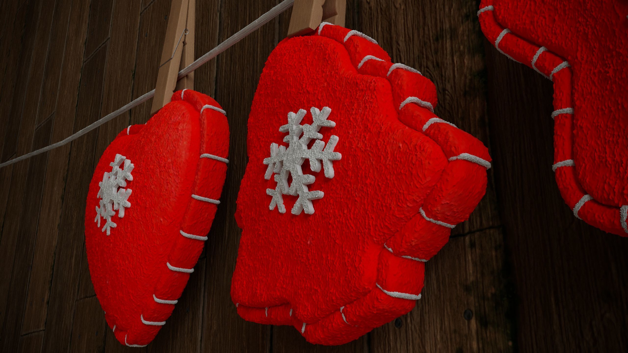 New Year felt decoration 3D model_4