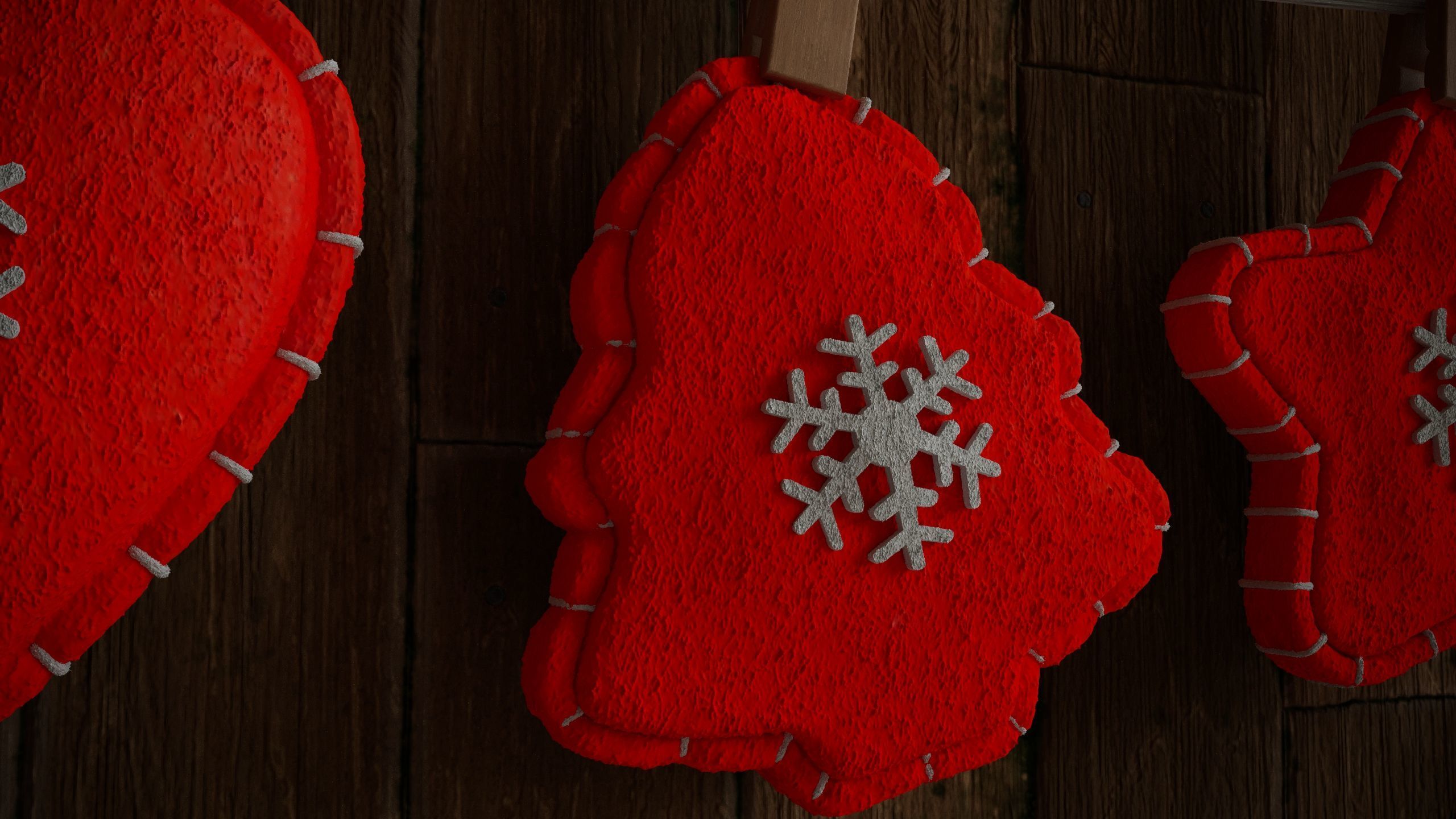 New Year felt decoration 3D model_3