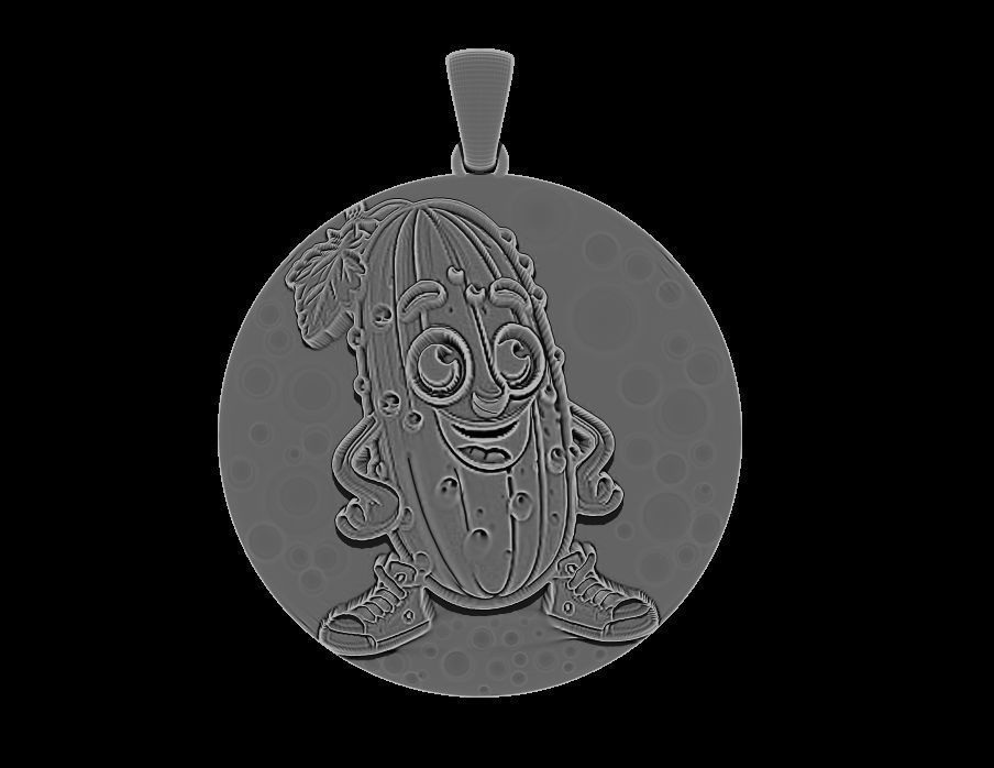 Cute Smiling Cucumber Pendant 3D print model_3