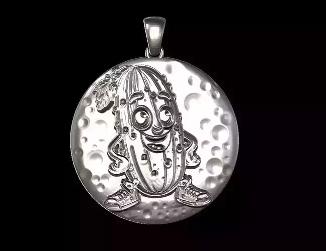 Cute Smiling Cucumber Pendant 3D print model
