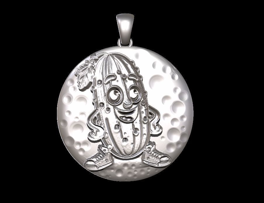 Cute Smiling Cucumber Pendant 3D print model_7