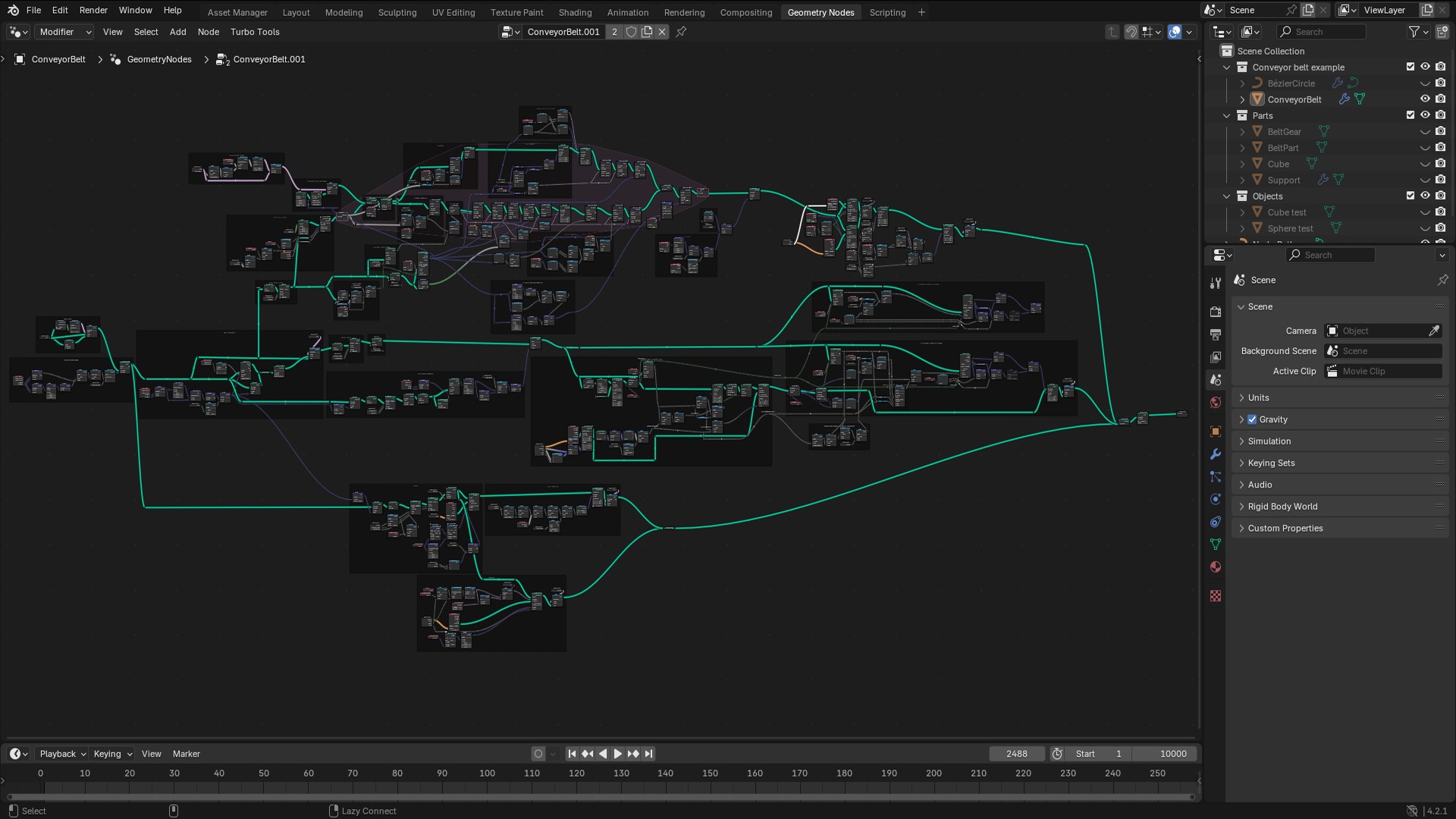 3D Tudor Conveyor Belt Geometry Node for Blender 3D model_4
