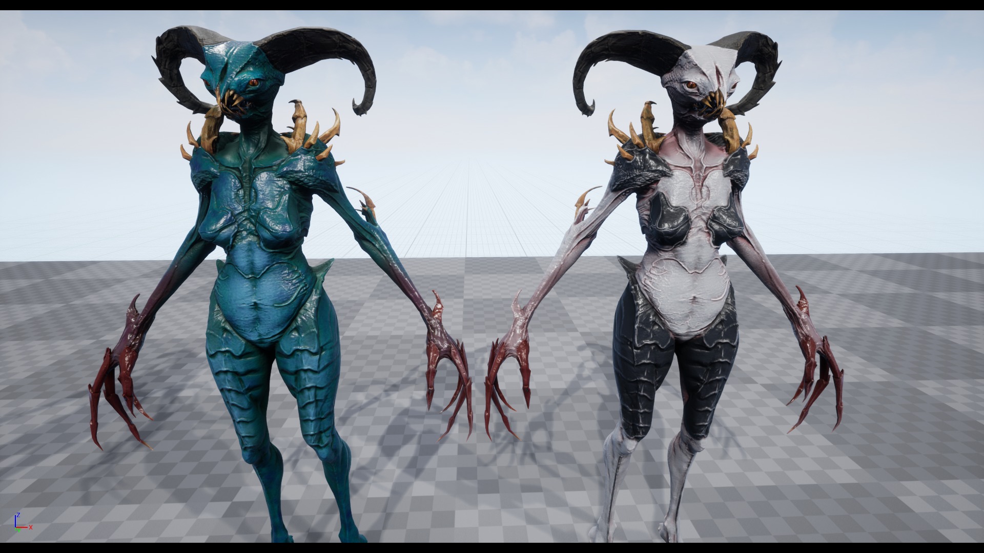 Demoness Alien - Game Ready Low-poly 3D model_5