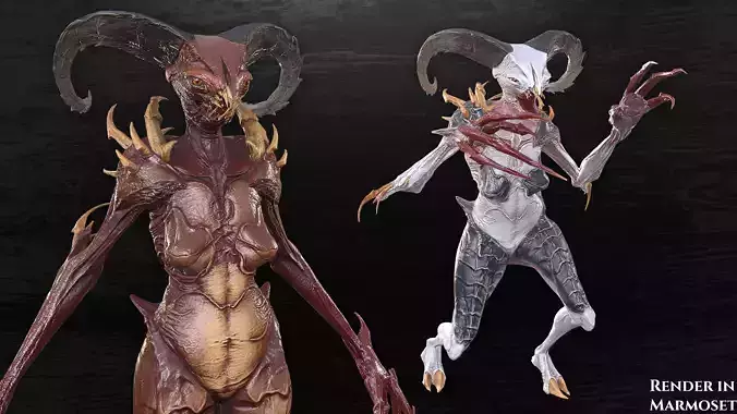 Demoness Alien - Game Ready