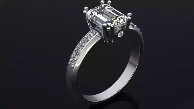 Emerald Cut Engagement Ring 