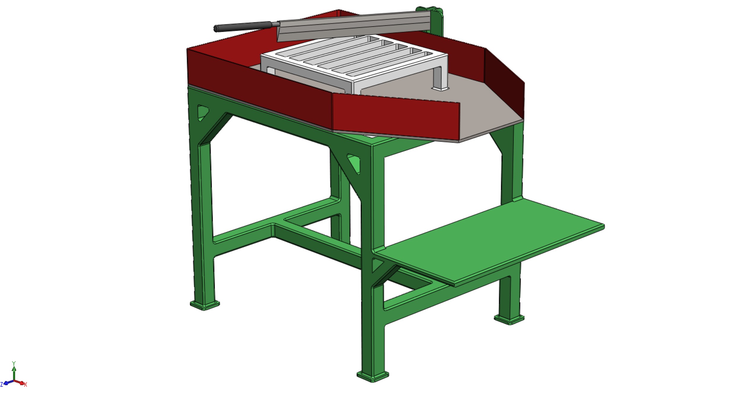 TABLE LEVER HANDLE COCONUT PEELER TOOL SPLITTER CUTTER DIVIDER 3D model_37