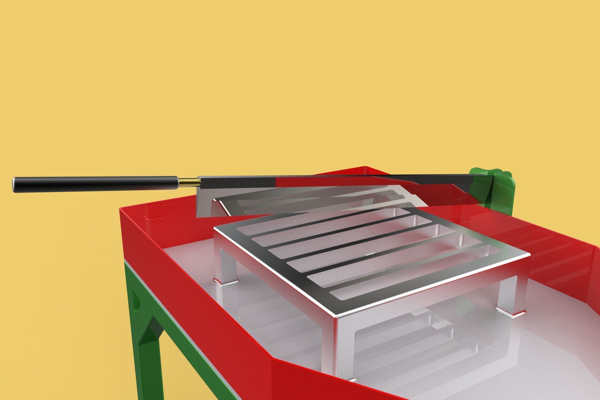 TABLE LEVER HANDLE COCONUT PEELER TOOL SPLITTER CUTTER DIVIDER 3D model_21