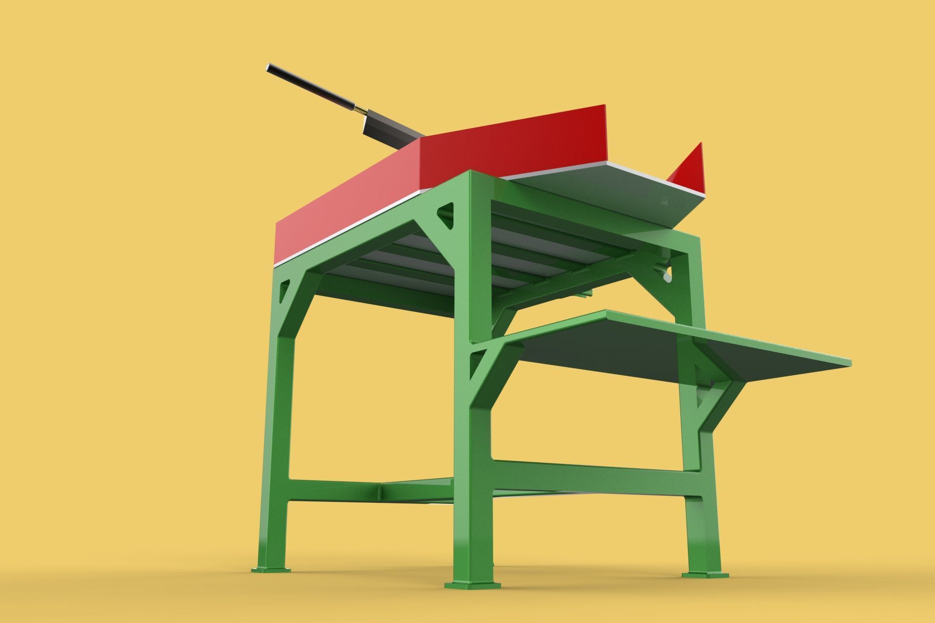 TABLE LEVER HANDLE COCONUT PEELER TOOL SPLITTER CUTTER DIVIDER 3D model_12