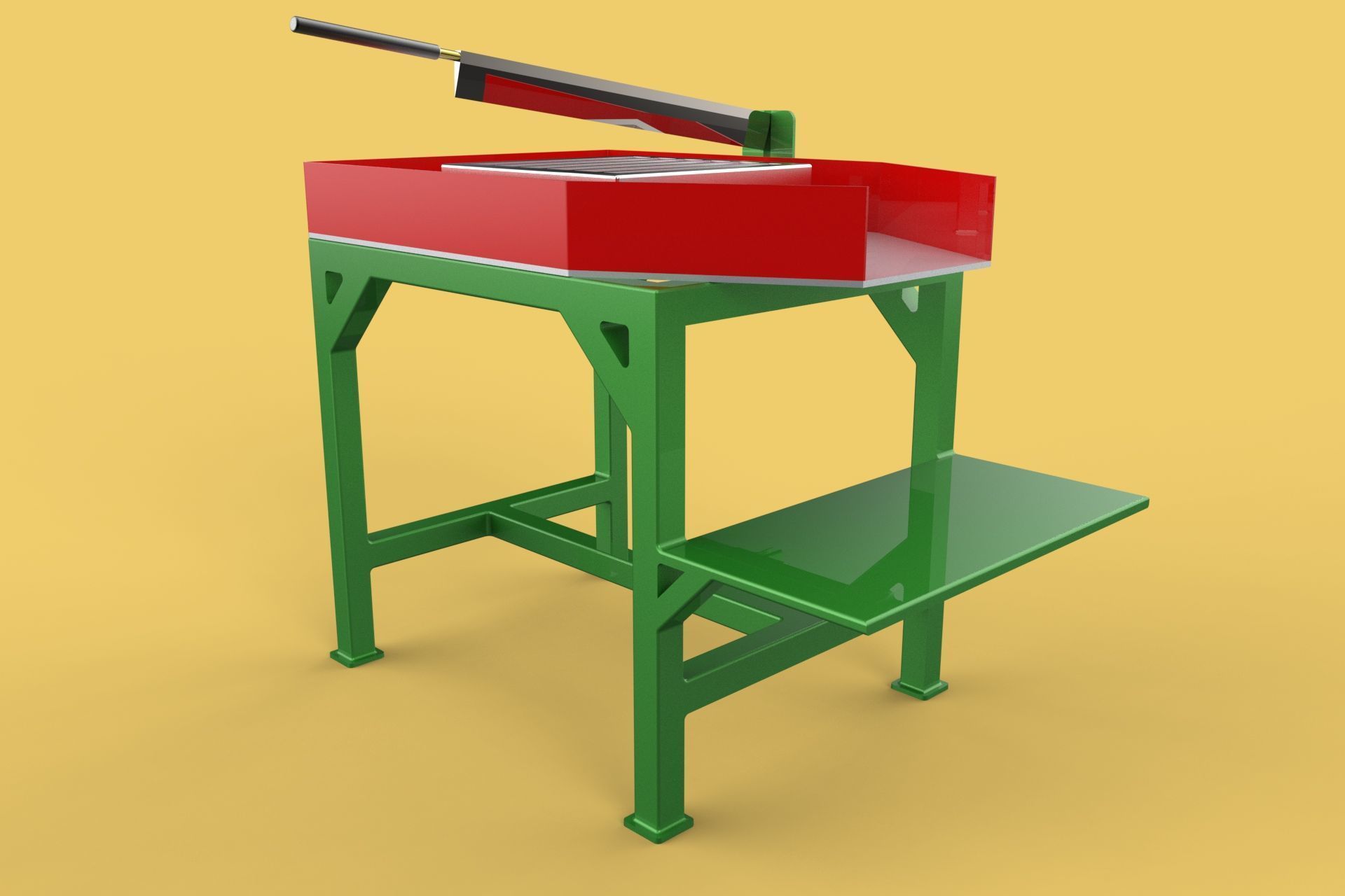 TABLE LEVER HANDLE COCONUT PEELER TOOL SPLITTER CUTTER DIVIDER 3D model_7