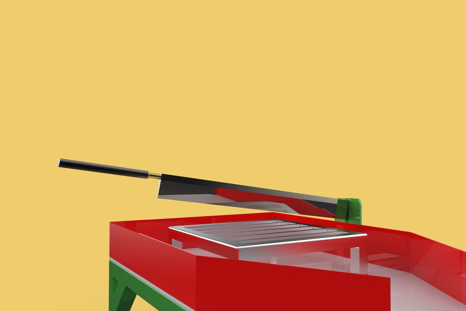 TABLE LEVER HANDLE COCONUT PEELER TOOL SPLITTER CUTTER DIVIDER 3D model_20