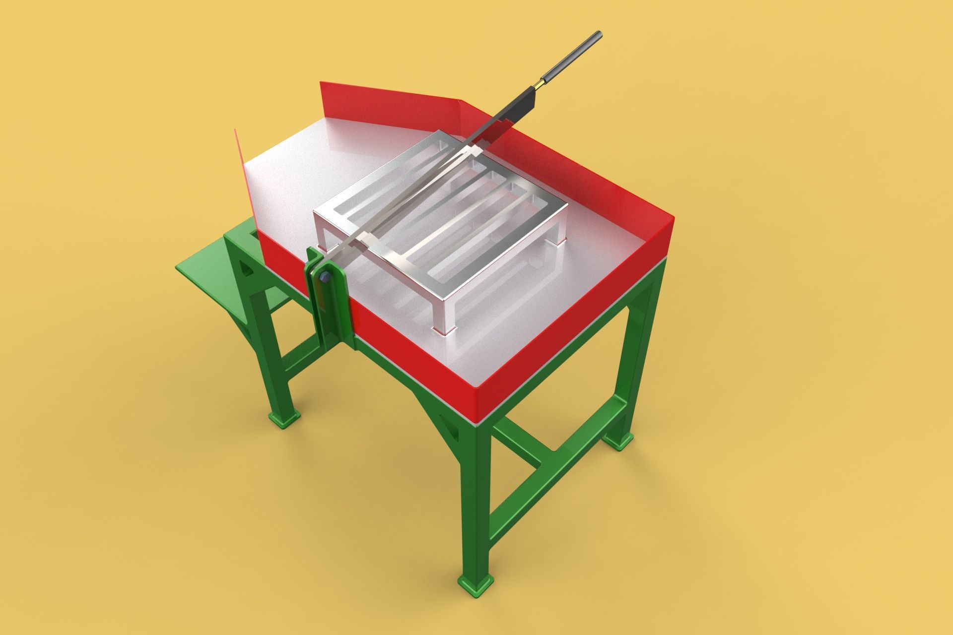 TABLE LEVER HANDLE COCONUT PEELER TOOL SPLITTER CUTTER DIVIDER 3D model_5