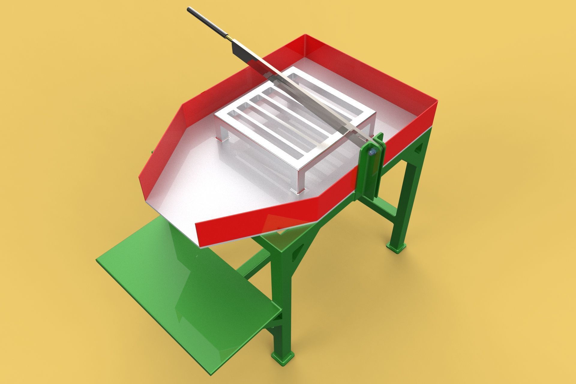 TABLE LEVER HANDLE COCONUT PEELER TOOL SPLITTER CUTTER DIVIDER 3D model_4