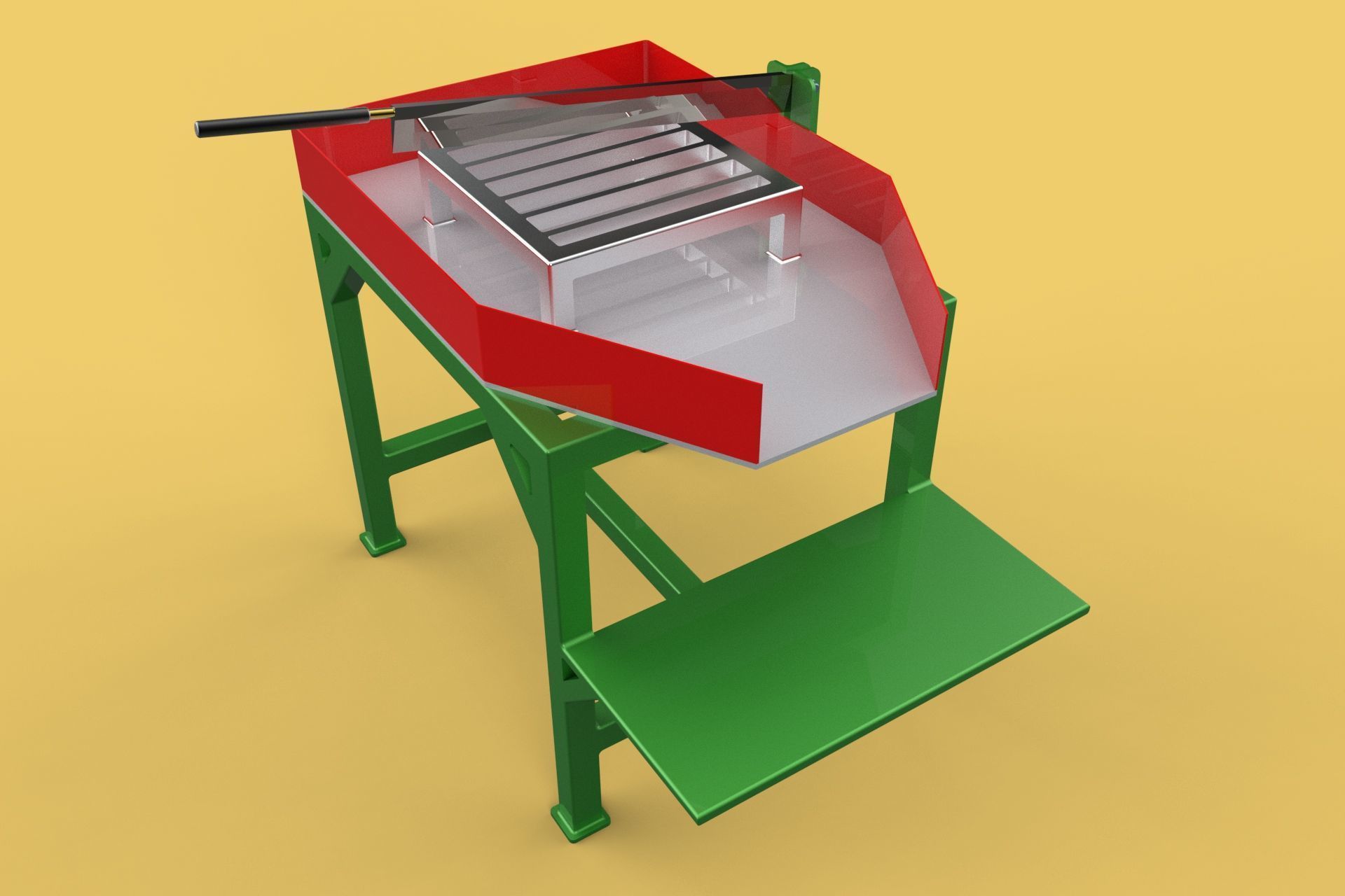 TABLE LEVER HANDLE COCONUT PEELER TOOL SPLITTER CUTTER DIVIDER 3D model_16