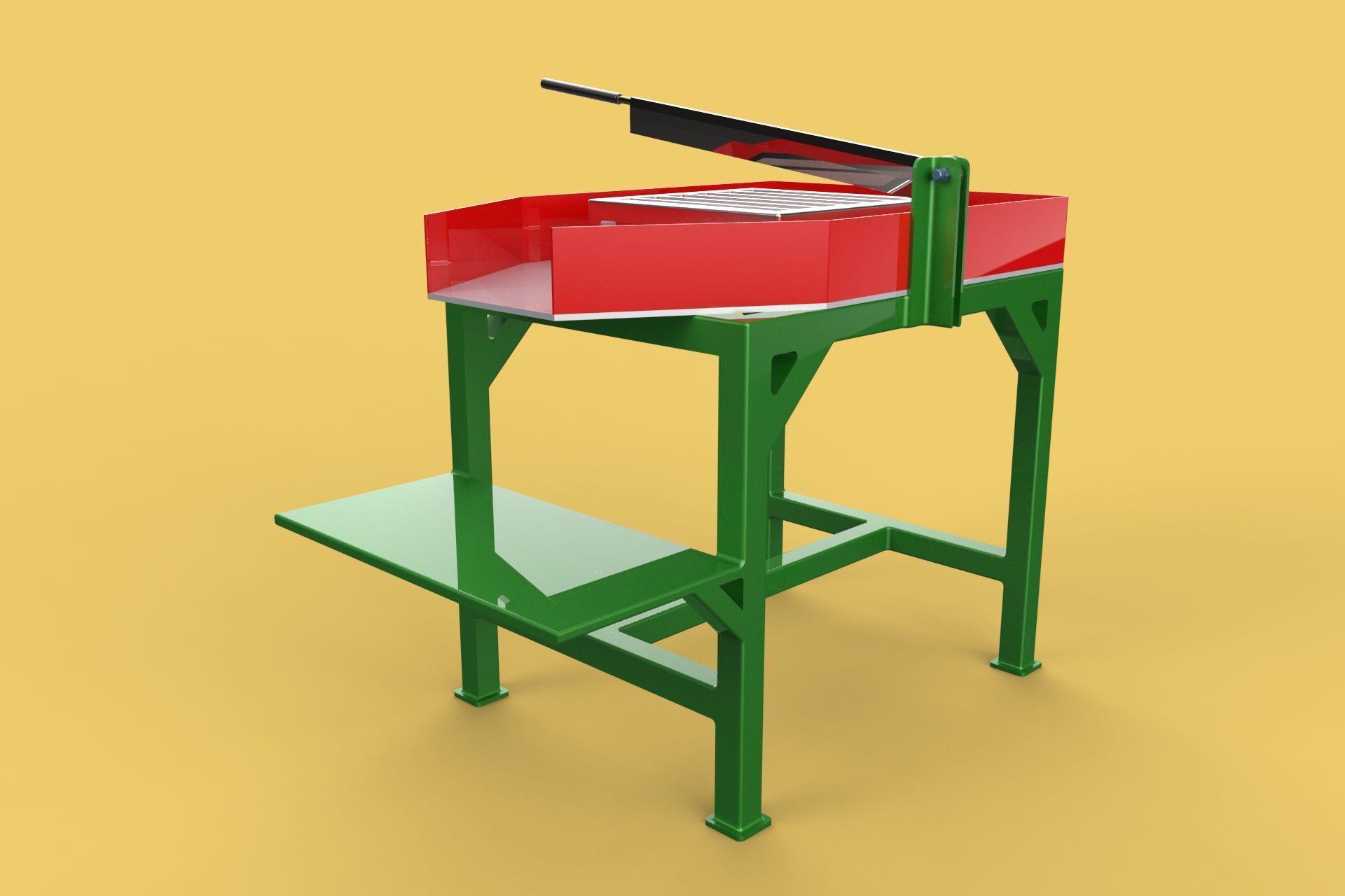 TABLE LEVER HANDLE COCONUT PEELER TOOL SPLITTER CUTTER DIVIDER 3D model_8