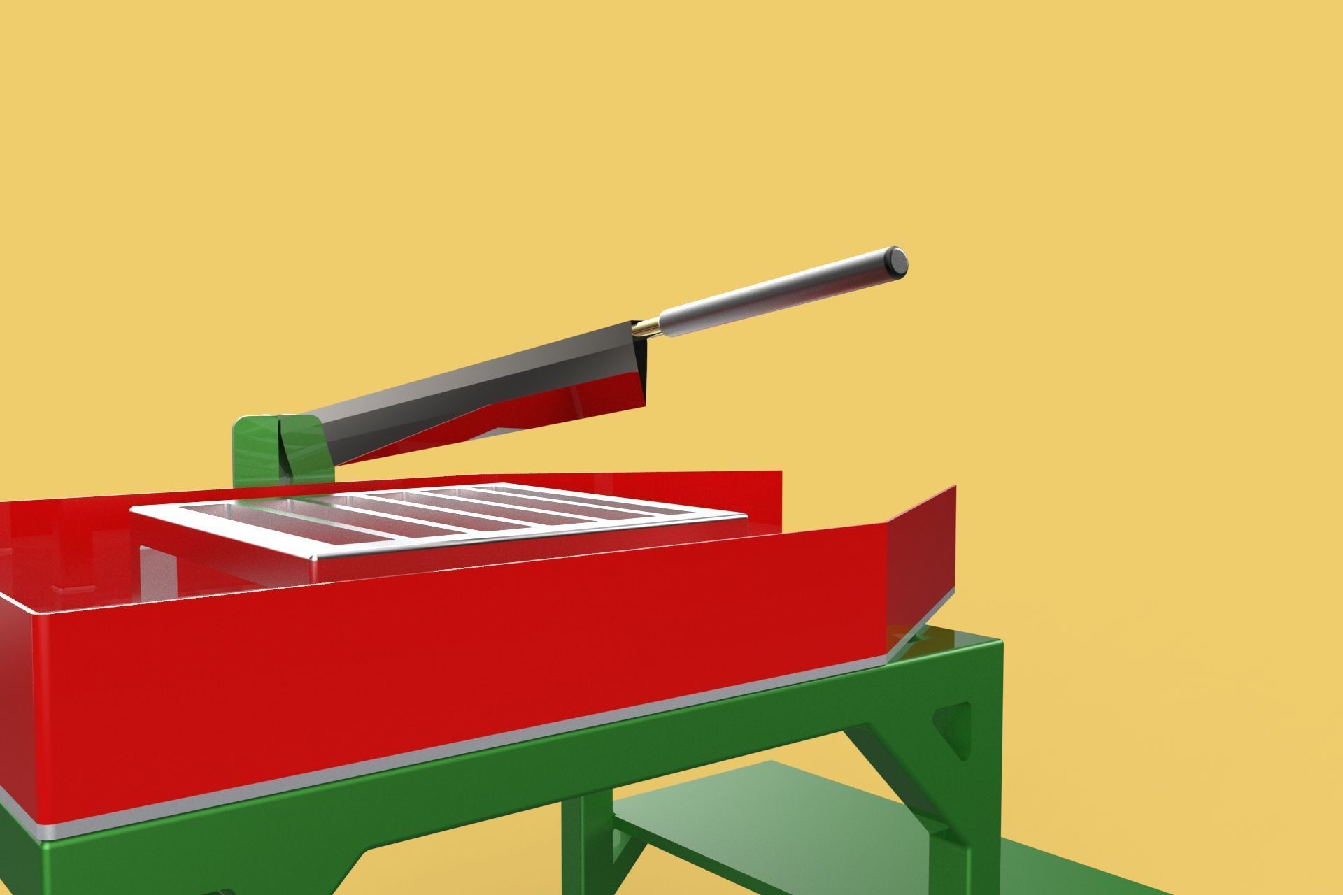 TABLE LEVER HANDLE COCONUT PEELER TOOL SPLITTER CUTTER DIVIDER 3D model_26