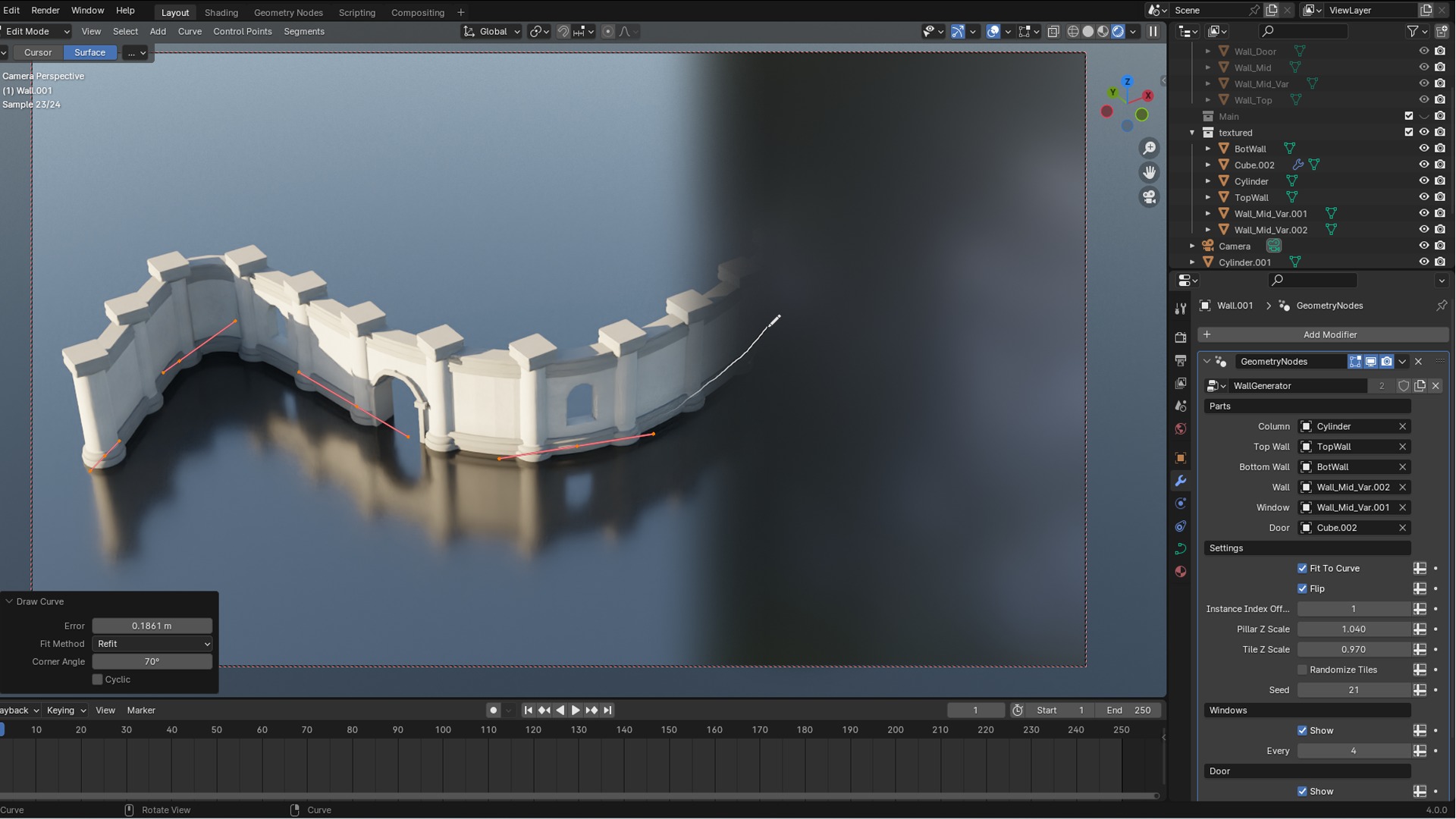 Blender 4 Geometry Node Walls and Columns 3D model_4