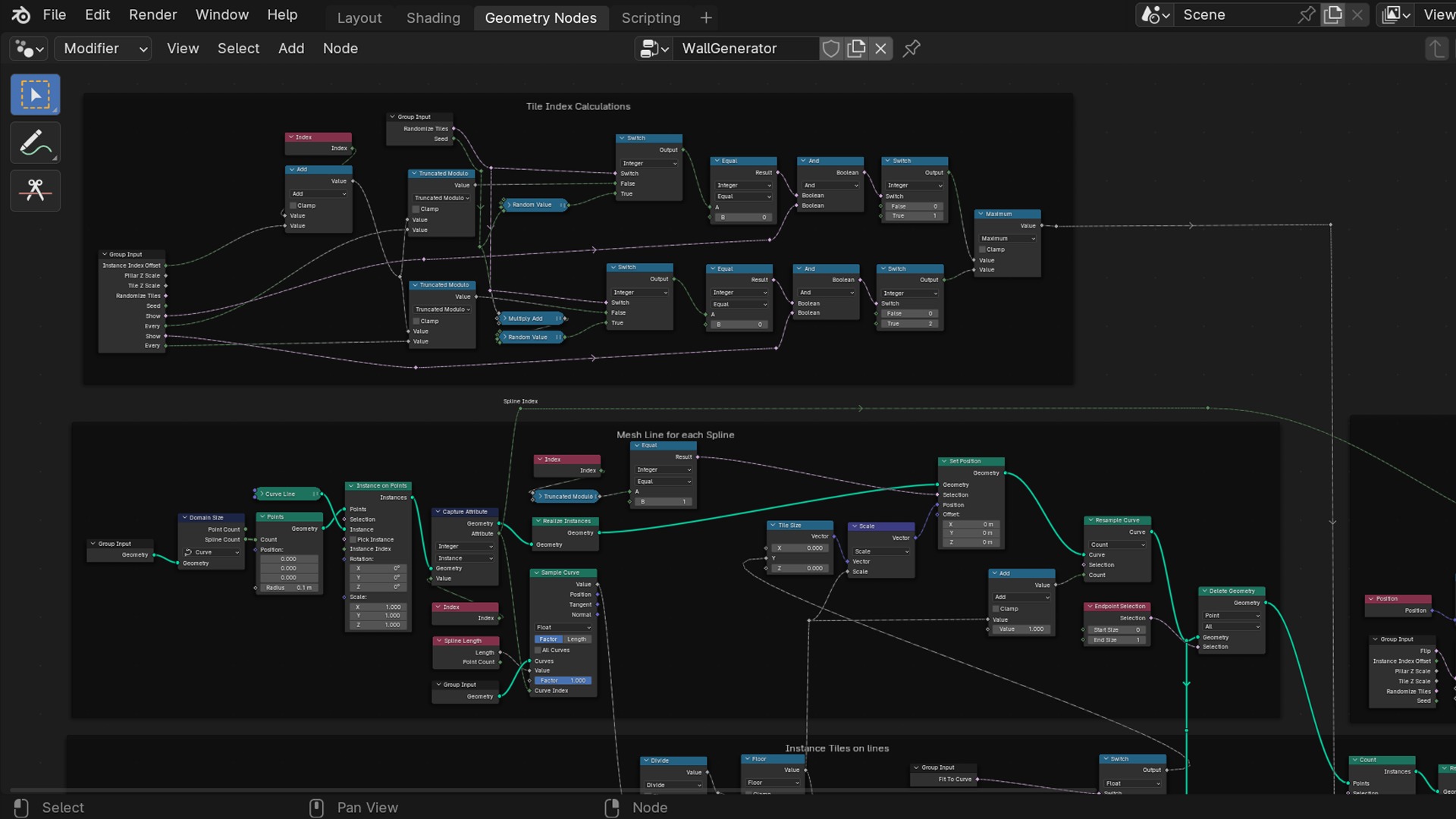 Blender 4 Geometry Node Walls and Columns 3D model_7