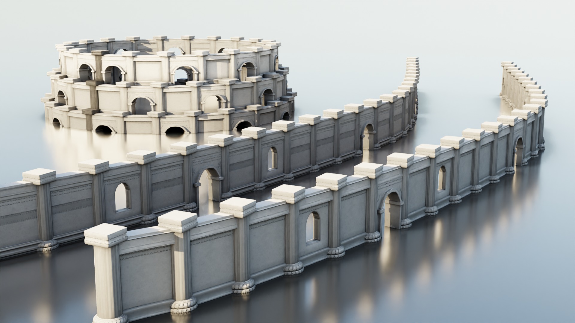 Blender 4 Geometry Node Walls and Columns 3D model_5
